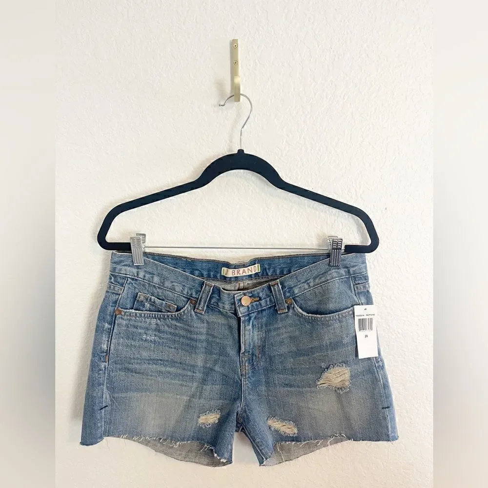 J Brand Cut Off Denim Shorts distressed boyfriend Sz 28 NWT - Picture 2 of 6